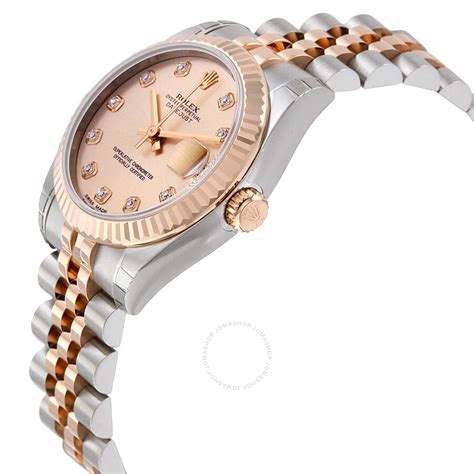 rolex datejust lady 31 steel and everose gold